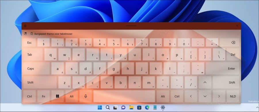 Custom on-screen keyboard via a theme