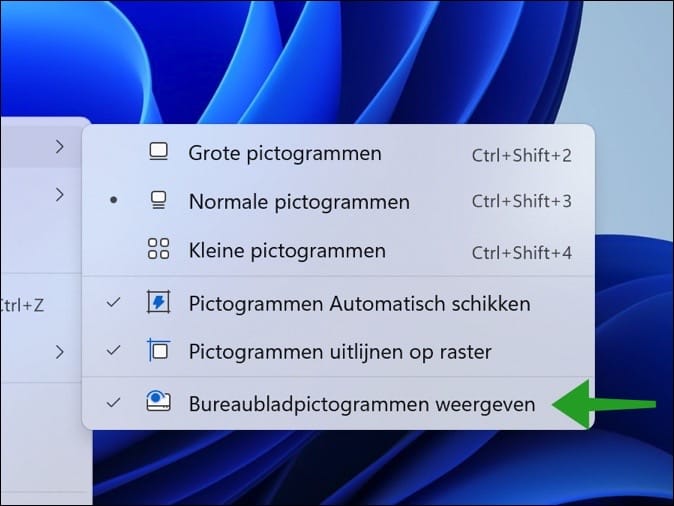 Organizar los iconos del escritorio automáticamente