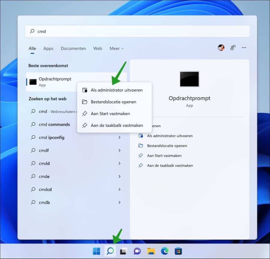 Opdrachtprompt als administrator openen