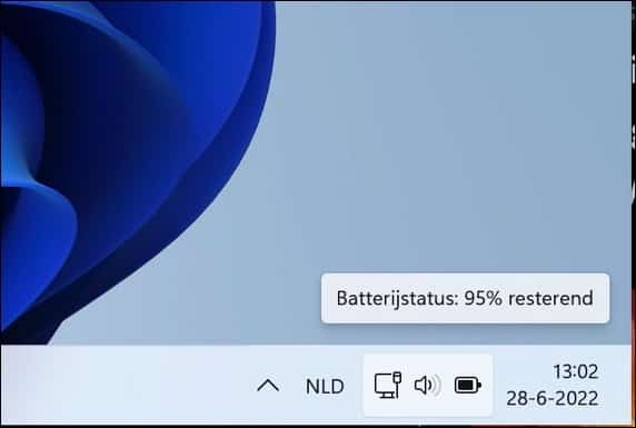 Resterend batterij percentage