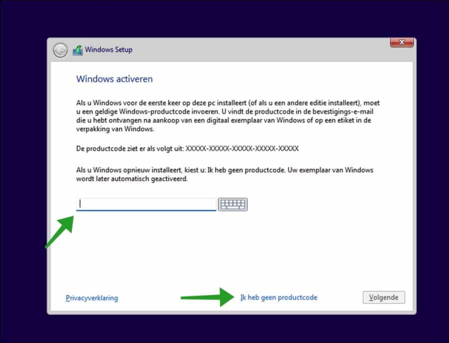 Windows 11 activeren met een licentiesleutel tijdens installatie