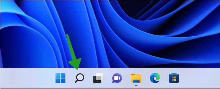 Hide search button in the taskbar on a Windows 11 PC