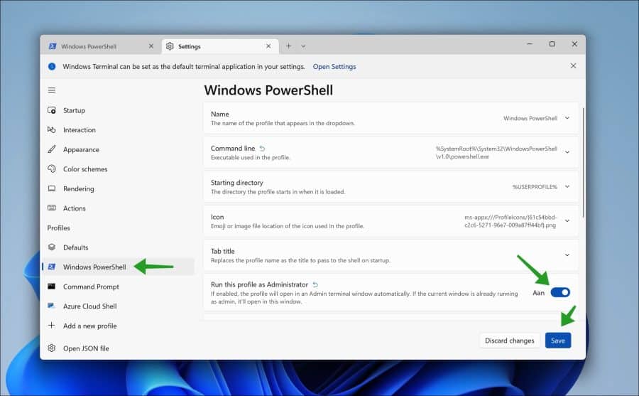 Windows PowerShell altijd uitvoeren als administrator