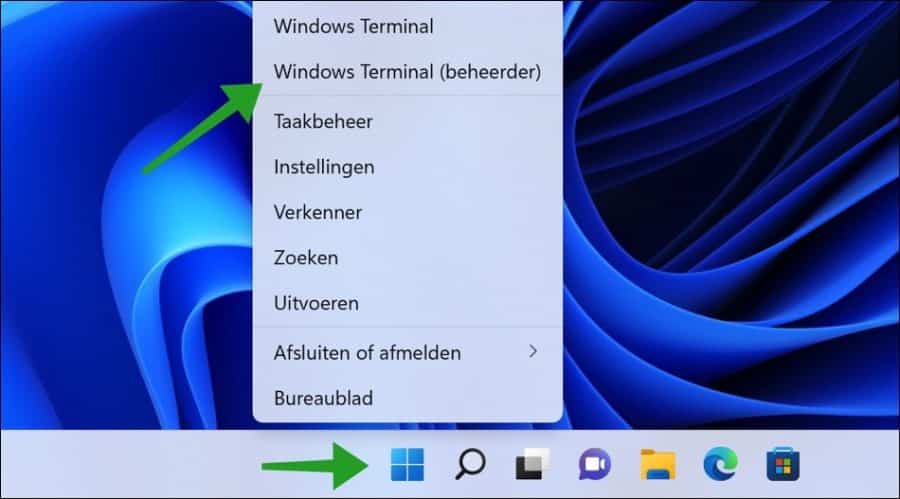 Windows Terminal beheerder openen