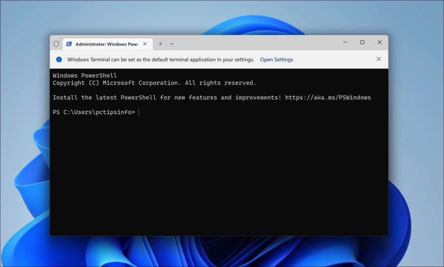 Terminal Windows dans Windows 11