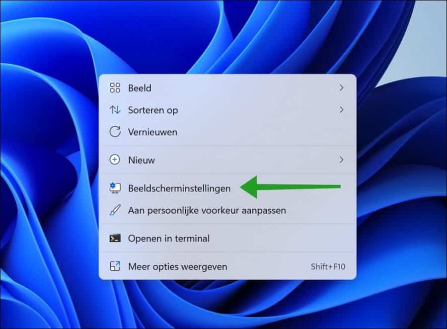 Modifier les paramètres d'affichage dans Windows 11 via le bureau