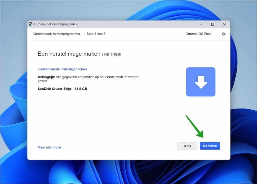 Create ChromeOS flex installation media