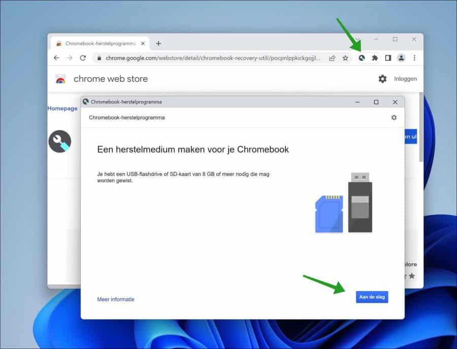 Chromebook-herstelprogramma starten