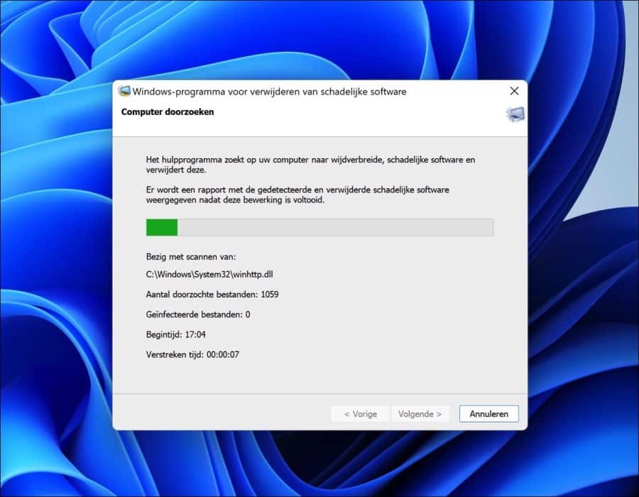 Computer doorzoeken op schadelijke software
