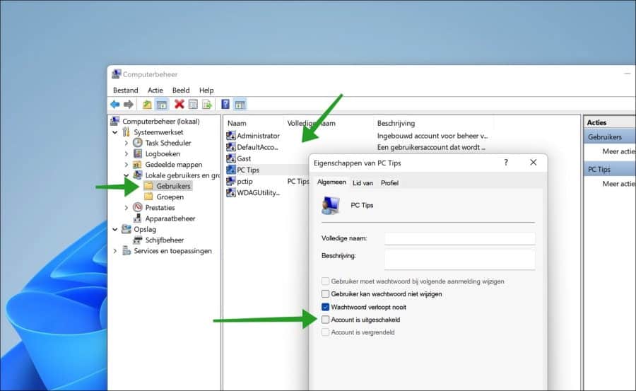 Gebruikersaccount deblokkeren in Windows 11