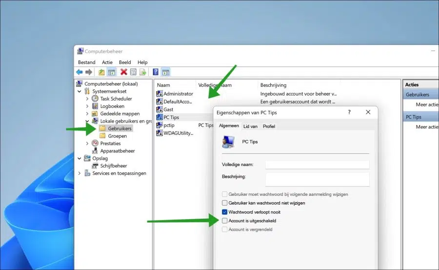 Gebruikersaccount deblokkeren in Windows 11