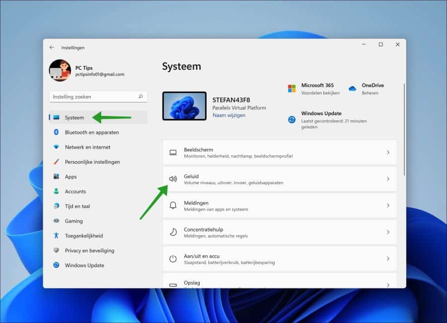 Geluidsapparaten instellingen in Windows 11