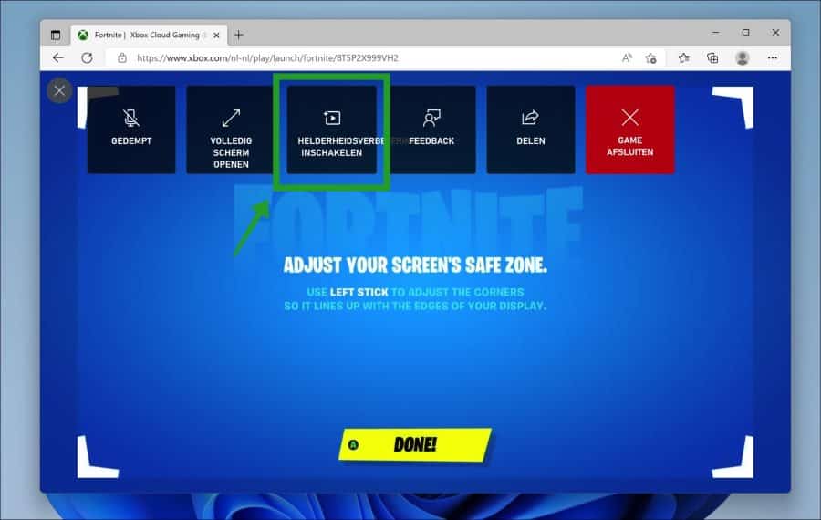 Helderheidsverbetering inschakelen xbox cloud gaming microsoft edge
