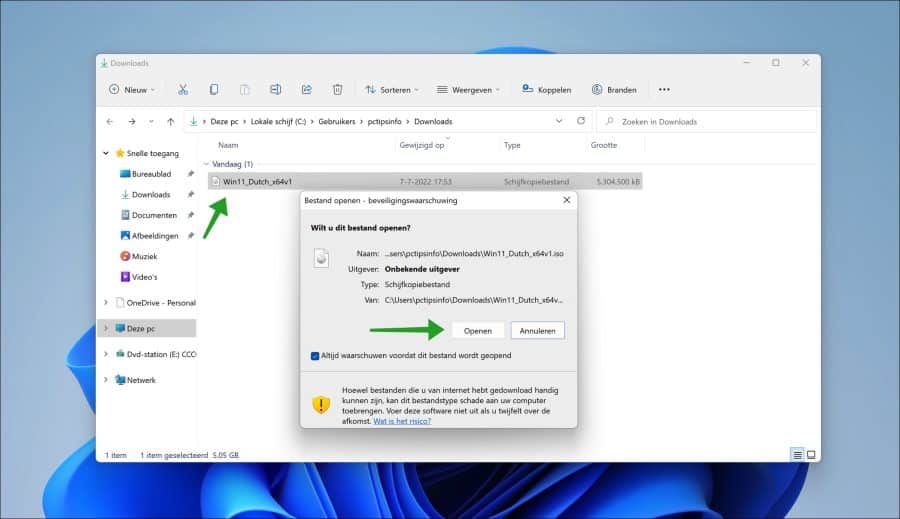 ISO-bestand openen in Windows 11