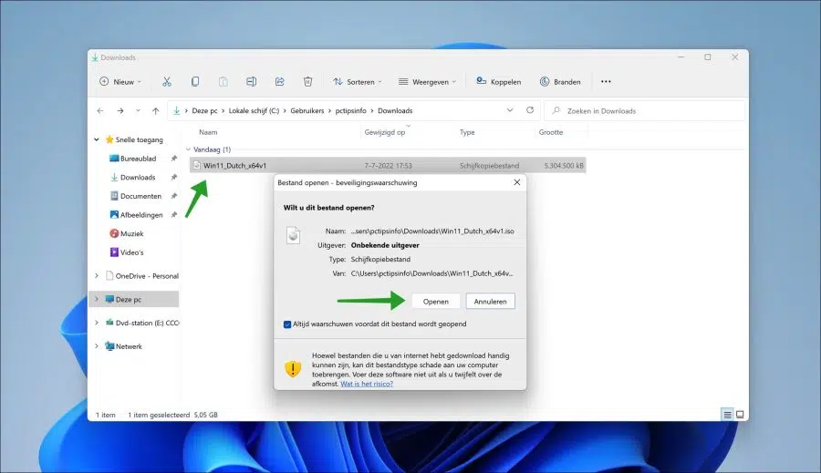 ISO-bestand openen in Windows 11
