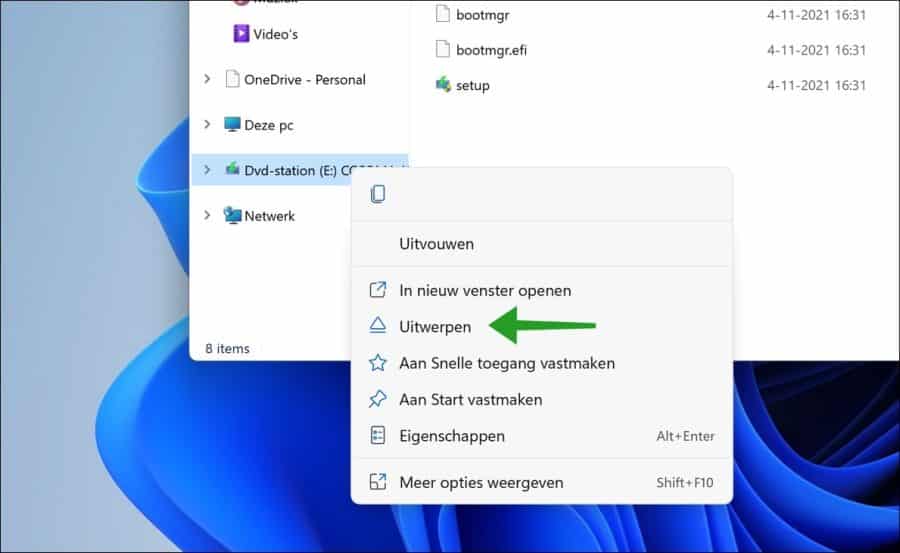 ISO-bestand uitwerpen in Windows 11