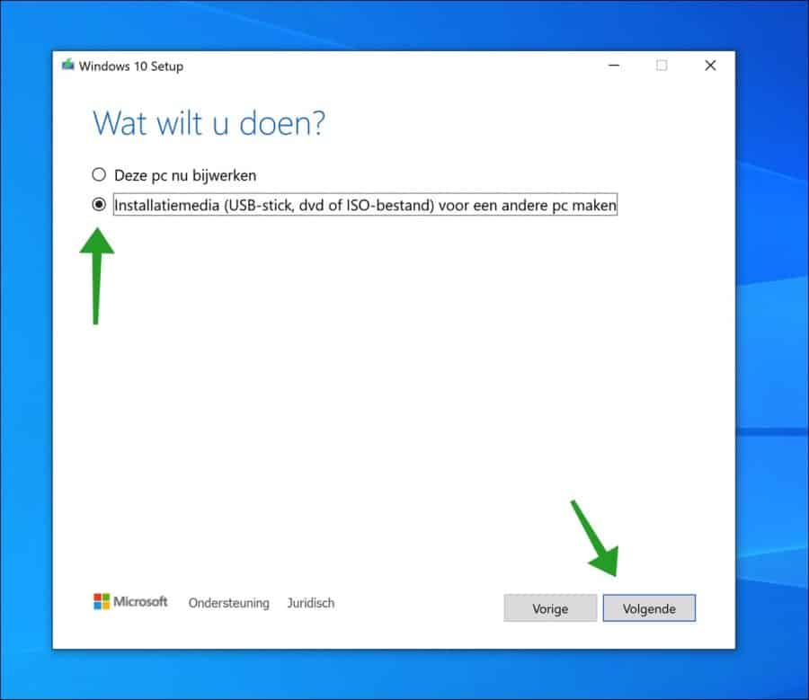 Installatiemedia (USB-stick, DVD of ISO-bestand) voor een andere PC maken