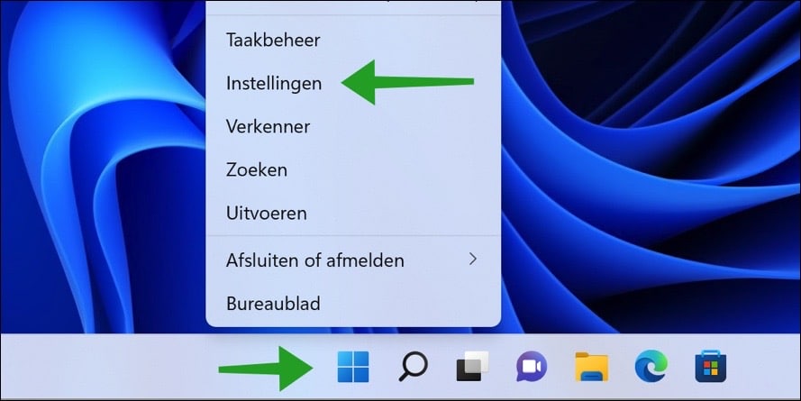 Instellingen openen in Windows 11