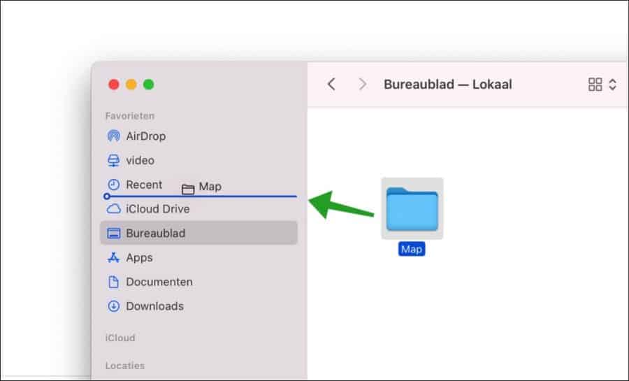 Map toevoegen aan favorieten in Finder