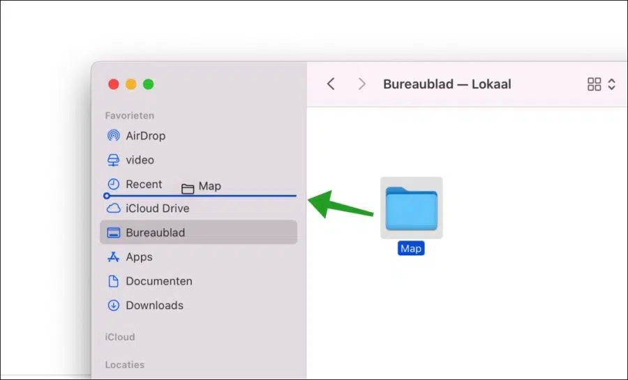 Map toevoegen aan favorieten in Finder