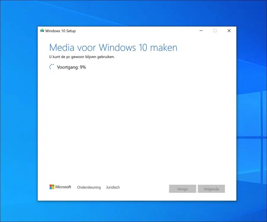 Media voor Windows 10 maken op USB via media creation tool