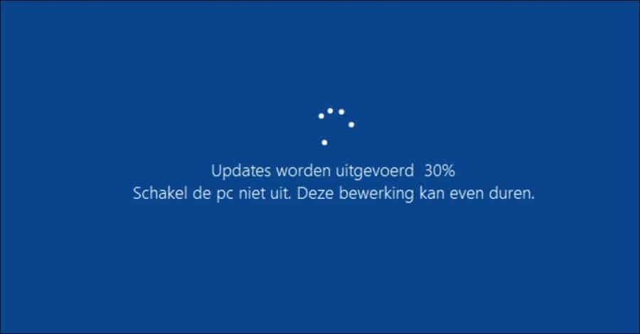 Updates worden uitgevoerd