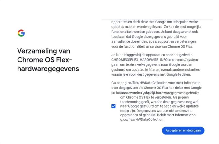 Verzameling van Chrome OS Flex hardwaregegevens