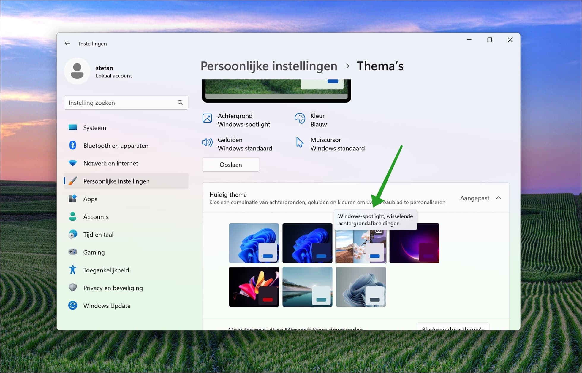 Windows Spotlight thema instellen op een Windows 11 PC