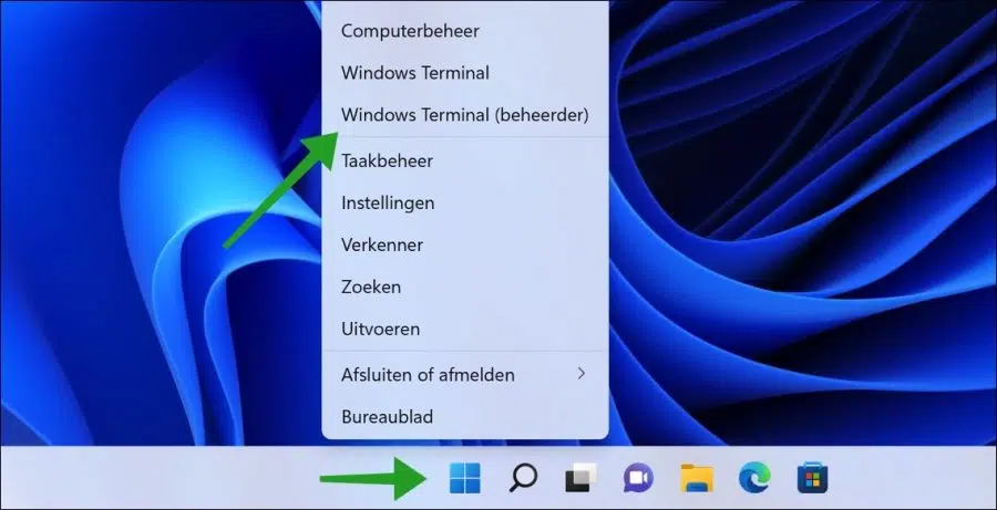 Windows Terminal beheerder openen