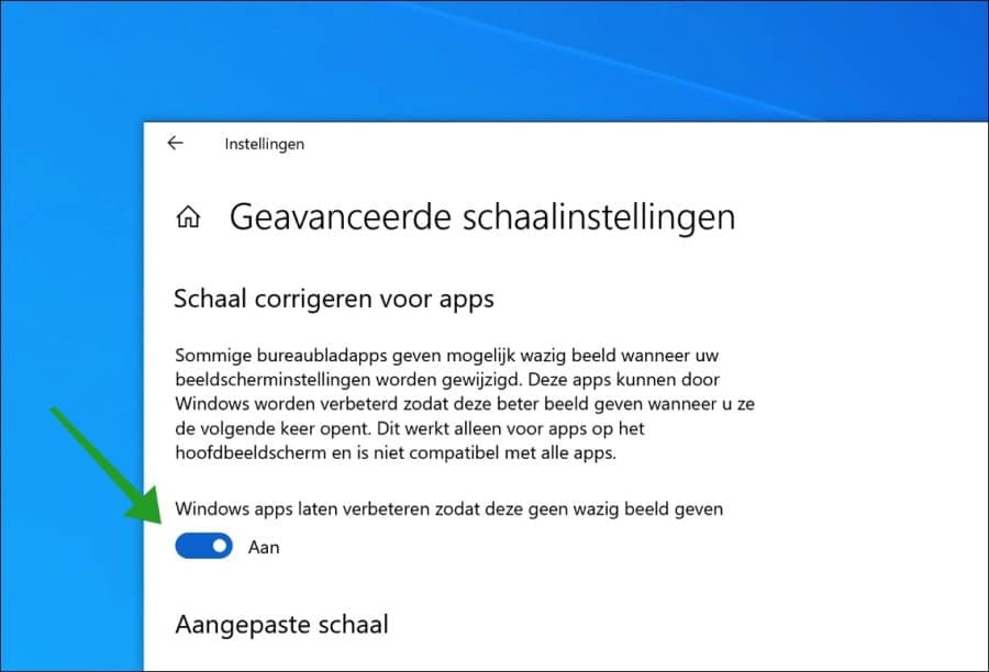 Windows apps laten verbeteren zodat deze geen wazig beeld geven