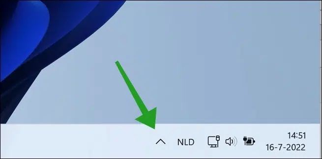 systeemvak in Windows 11