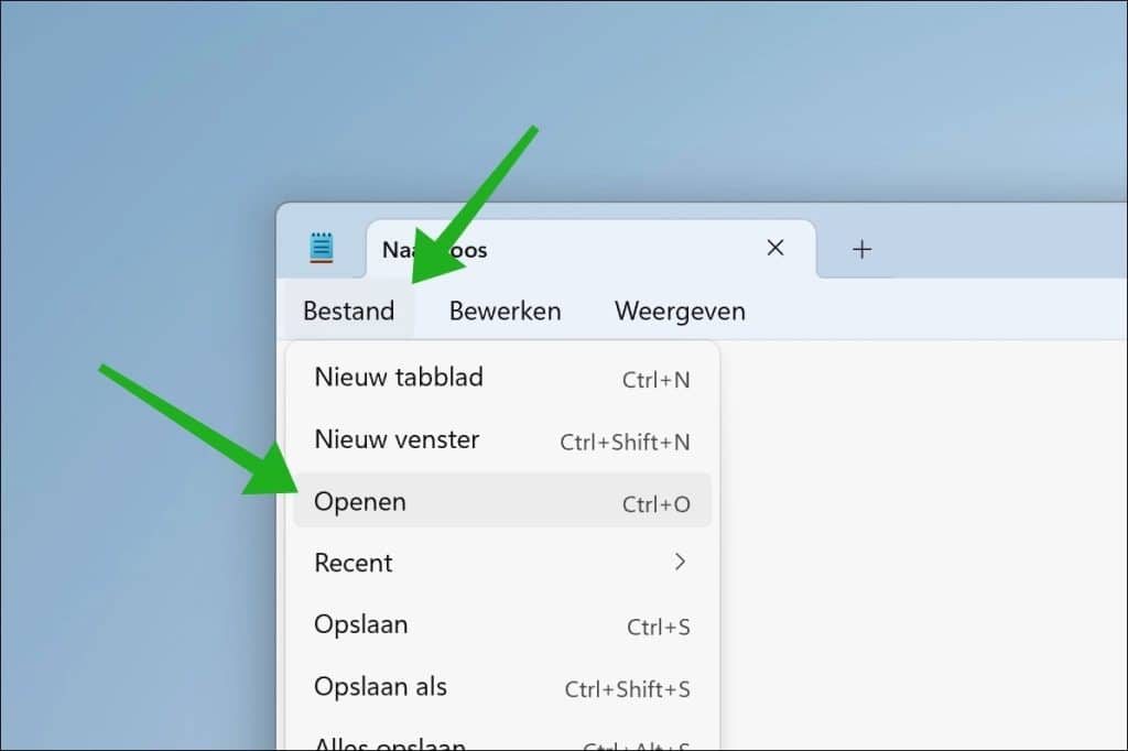 Bestand openen