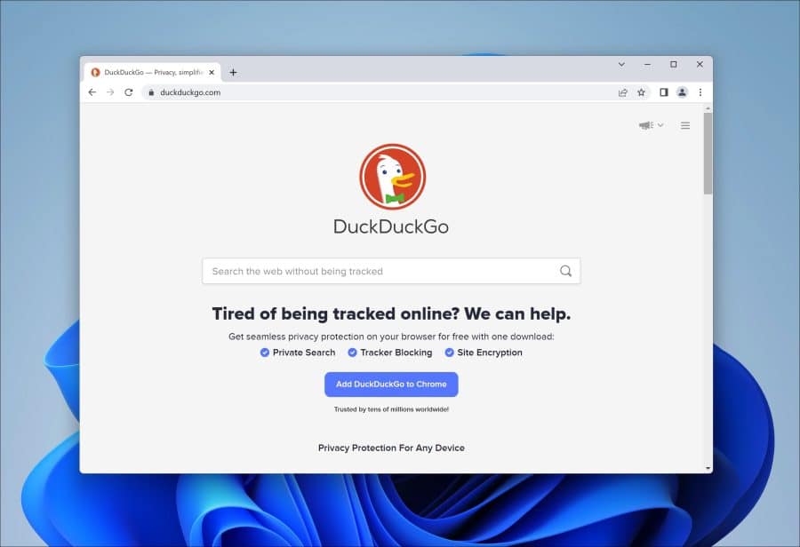 DuckDuckGo zoekmachine