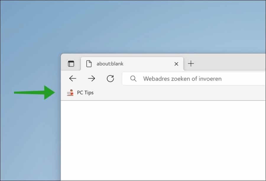 Barre d'outils Favoris dans Microsoft Edge