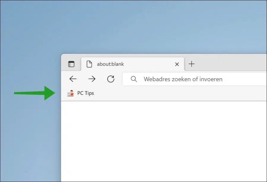 Favorieten werkbalk in Microsoft Edge