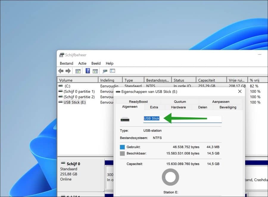 Renommer le disque via la gestion des disques