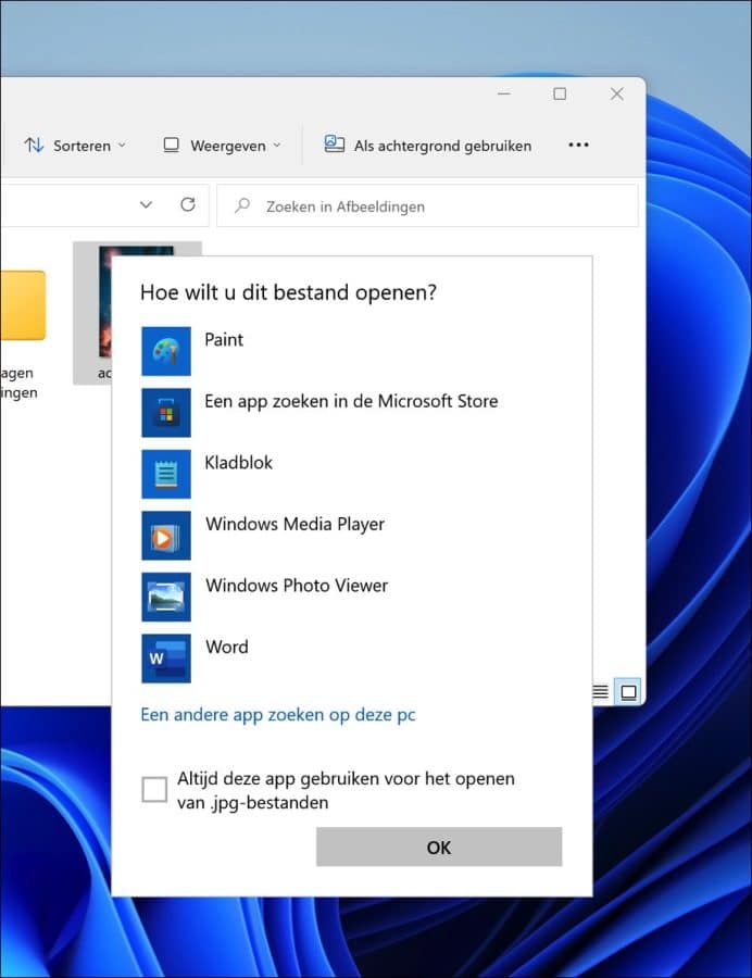 Openen met Windows Photo Viewer