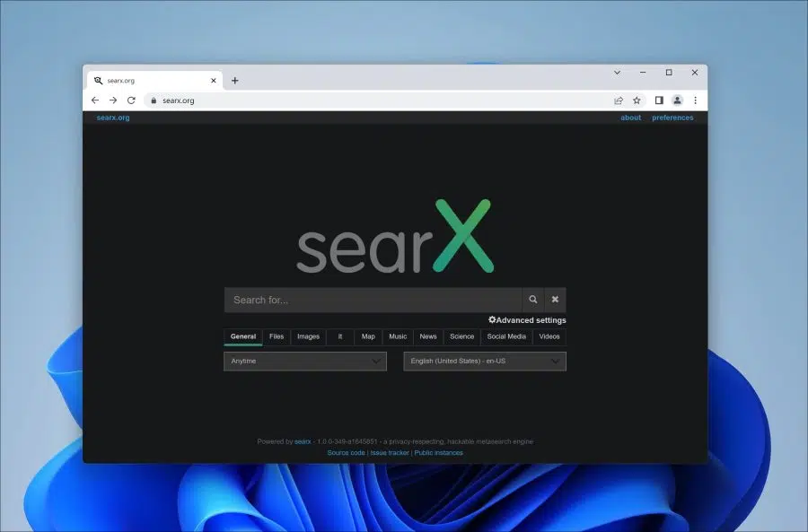 SearX zoekmachine