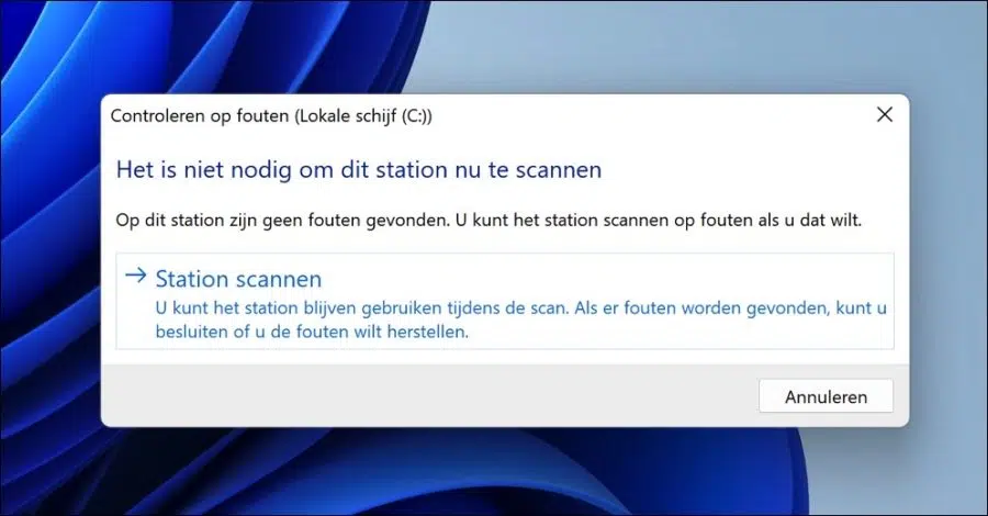 Station scannen op fouten