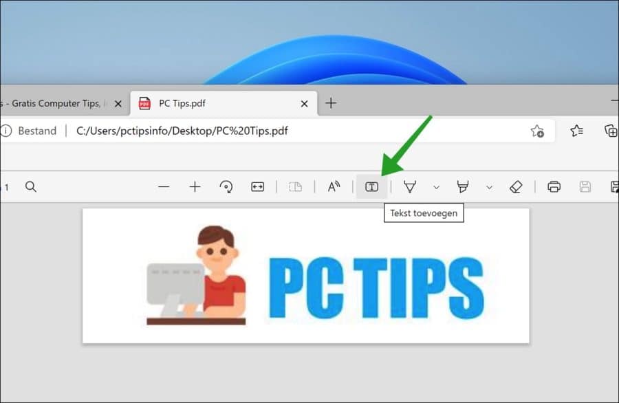 Tekst toevoegen aan PDF met Microsoft Edge