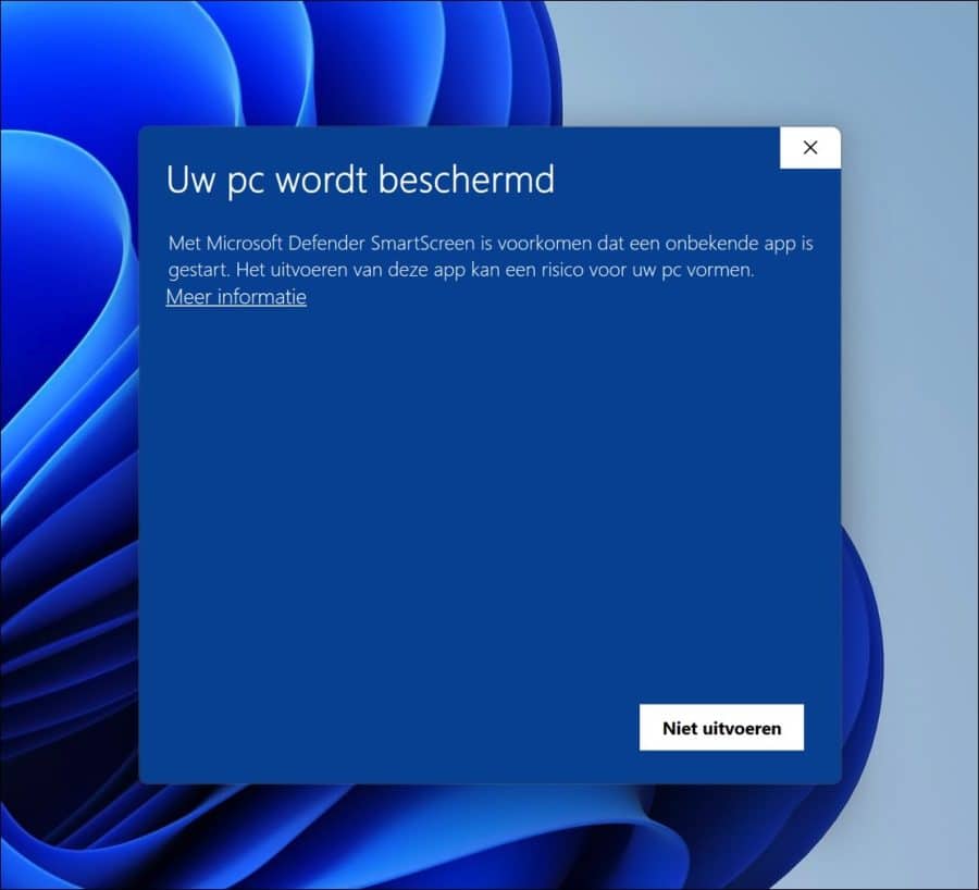 Uw PC wordt beschermd melding