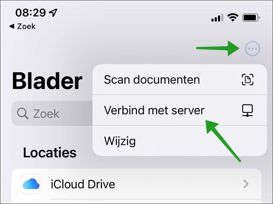 Verbinden met server iPhone