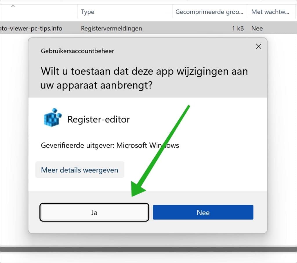invoeren in register