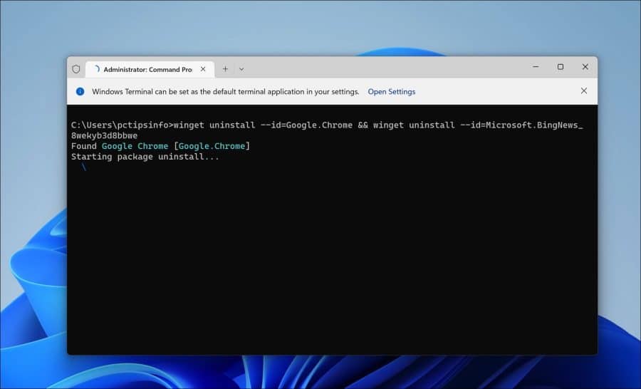 meerdere apps tegelijk verwijderen via winget in Windows 11