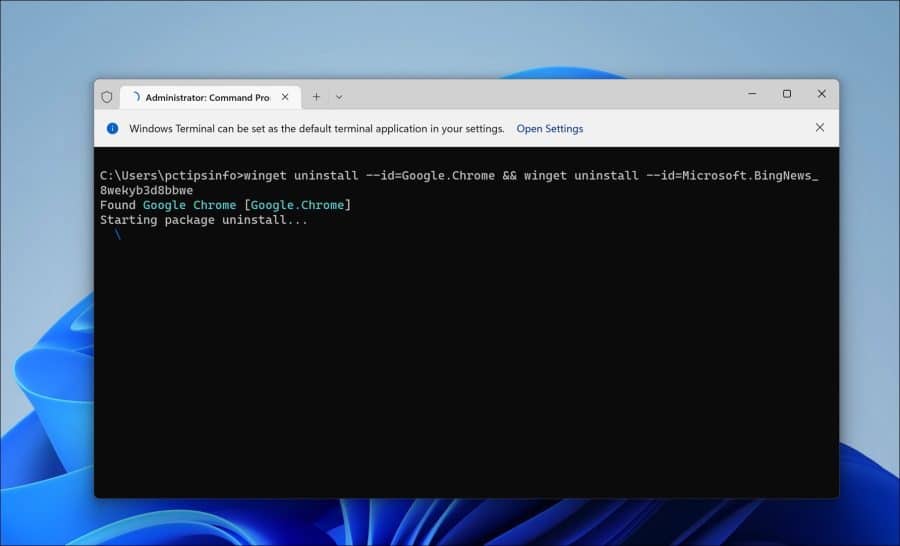 meerdere apps tegelijk verwijderen via winget in Windows 11