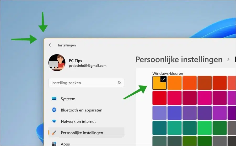 vensterrand kleur