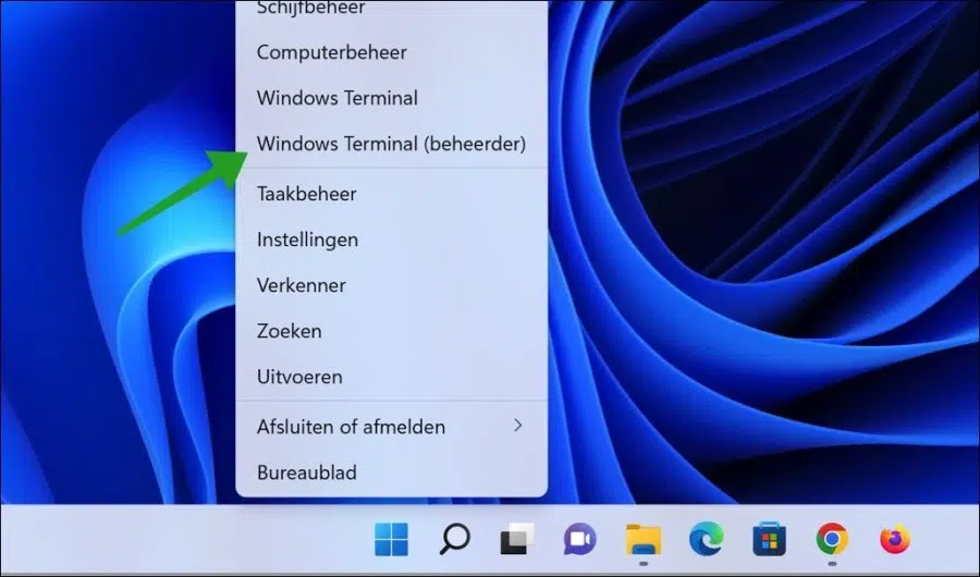 windows terminal als beheerder openen in Windows 11