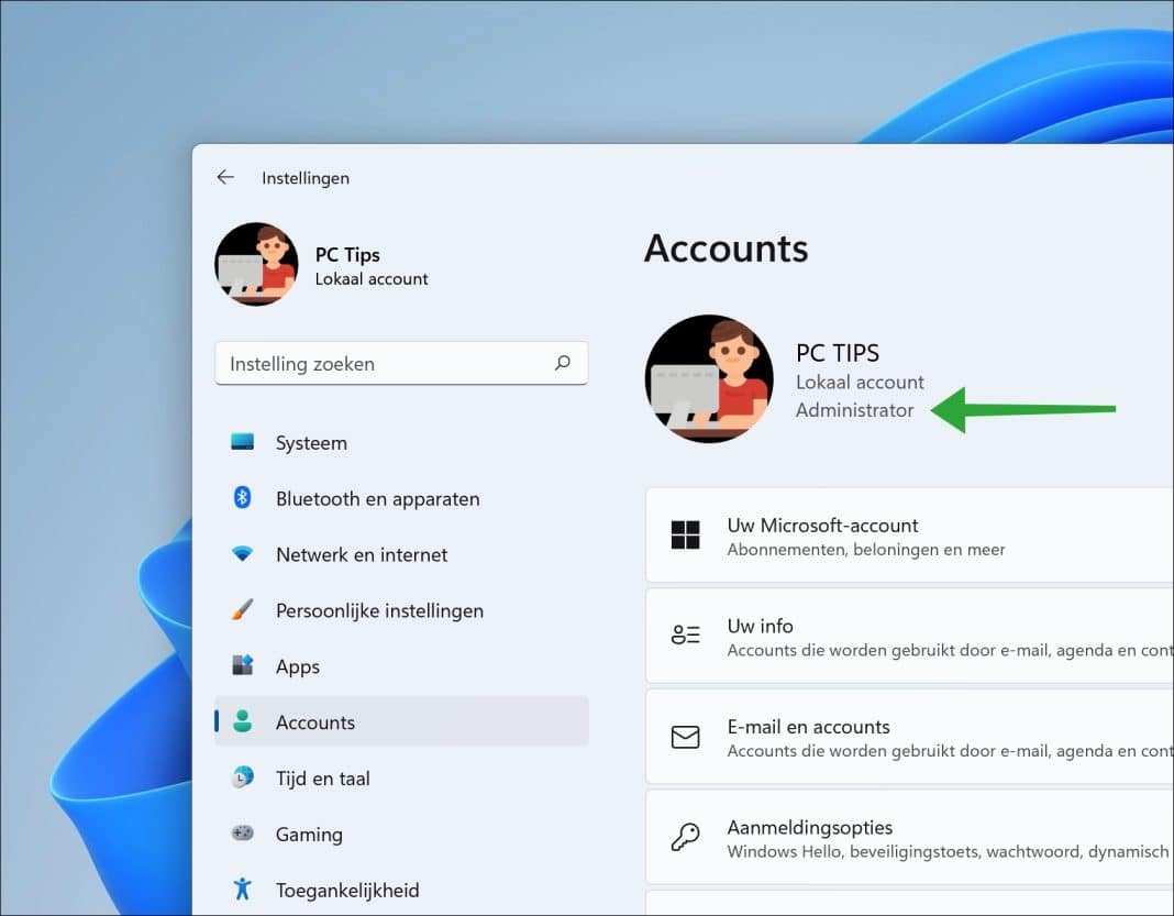 Hoe weet ik of ik beheerdersrechten heb in Windows 11?