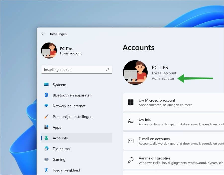 Administrator account in Windows 11