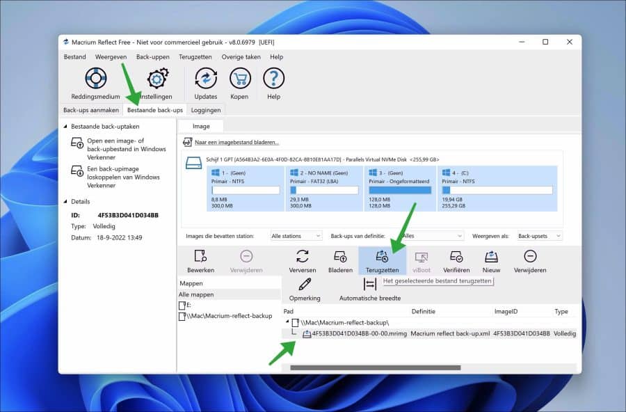 Restaurar backup com Macrium reflect